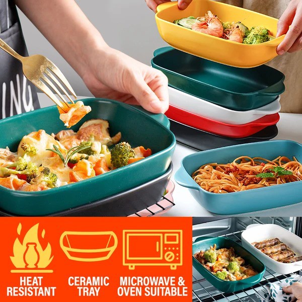 MyPetHouse [ 650ml ] Ceramic Food Baking Tray Microwave & Oven Heat