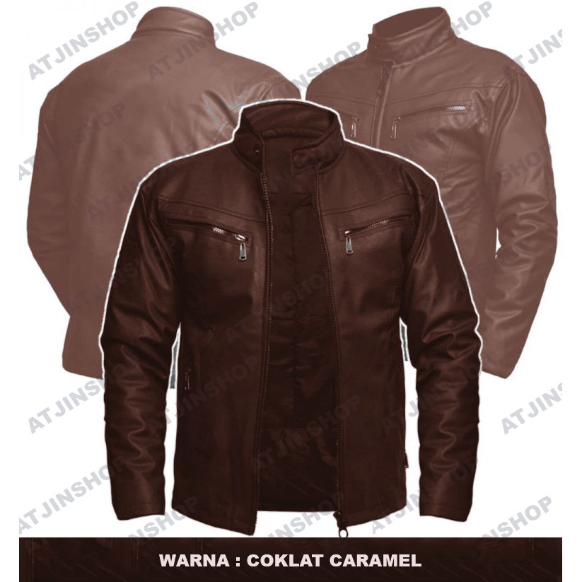baju jaket kulit lelaki motosikal paling kualiti men leather jacket ...