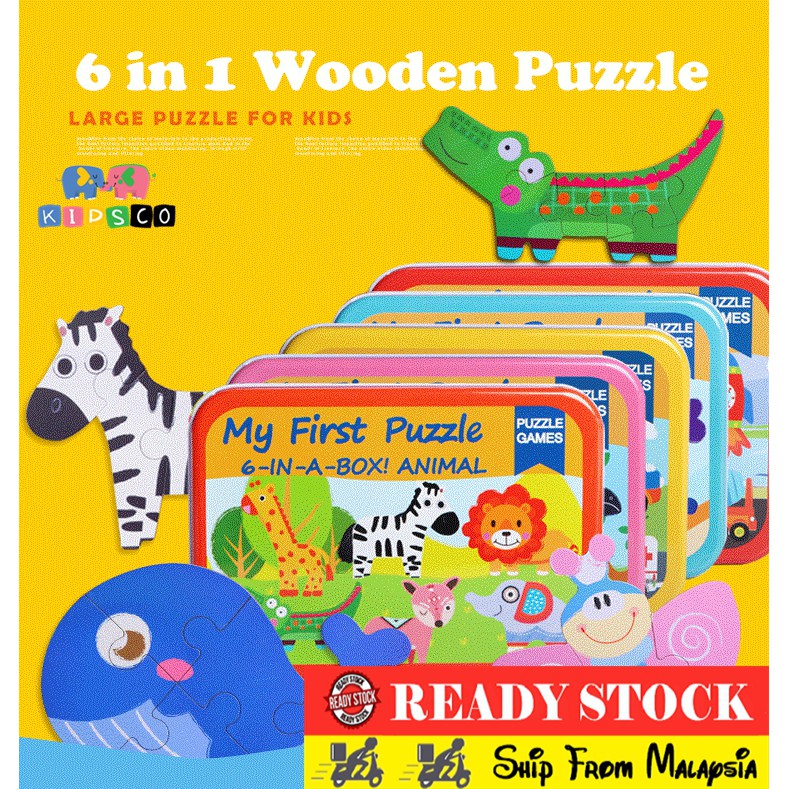 Large Puzzle 6 in 1 Baby Wooden Puzzles Box for Kids Animal Transport Shape My First Puzzle | Shopee Malaysia Large Puzzle 6 in 1 Baby Wooden Puzzles Box for Kids Animal Transport Shape My First Puzzle | Shopee Malaysia