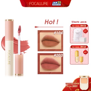 【3 Days Delivery】focallure Newest Texture Velvet Matte Lip Gloss Silky-smooth Waterproof Lip Stick Lipstick  Gloss Velvet Tint
