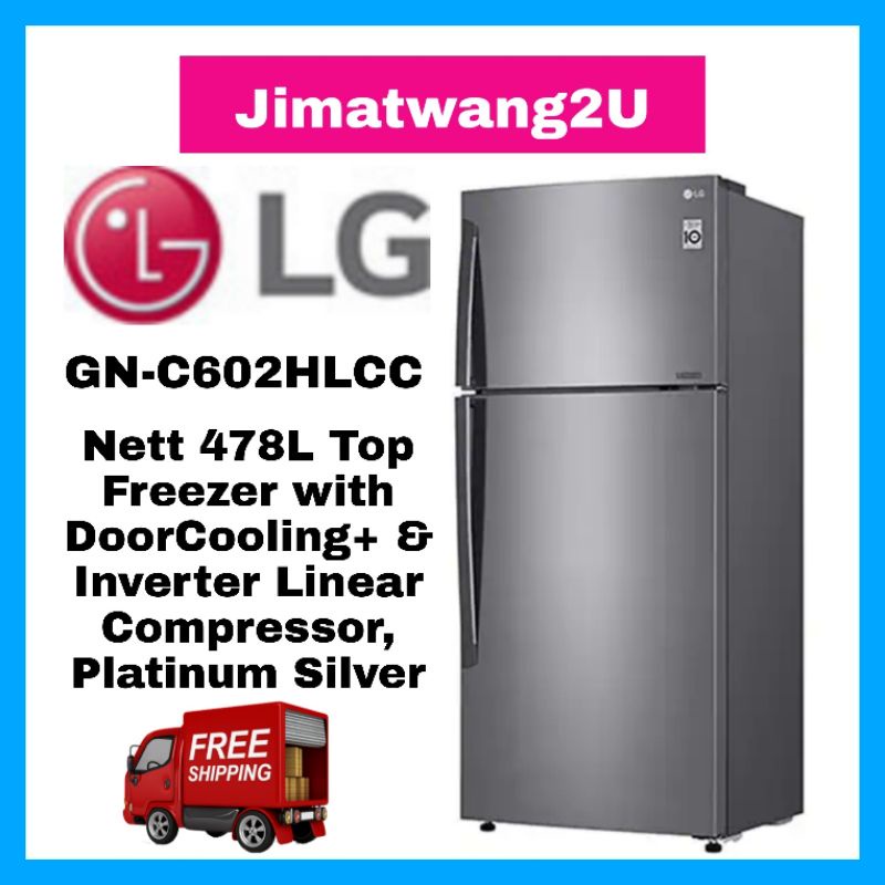 GN-C602HLCCNett 478L Top Freezer with DoorCooling+ & Inverter Linear Compressor, Platinum Silver