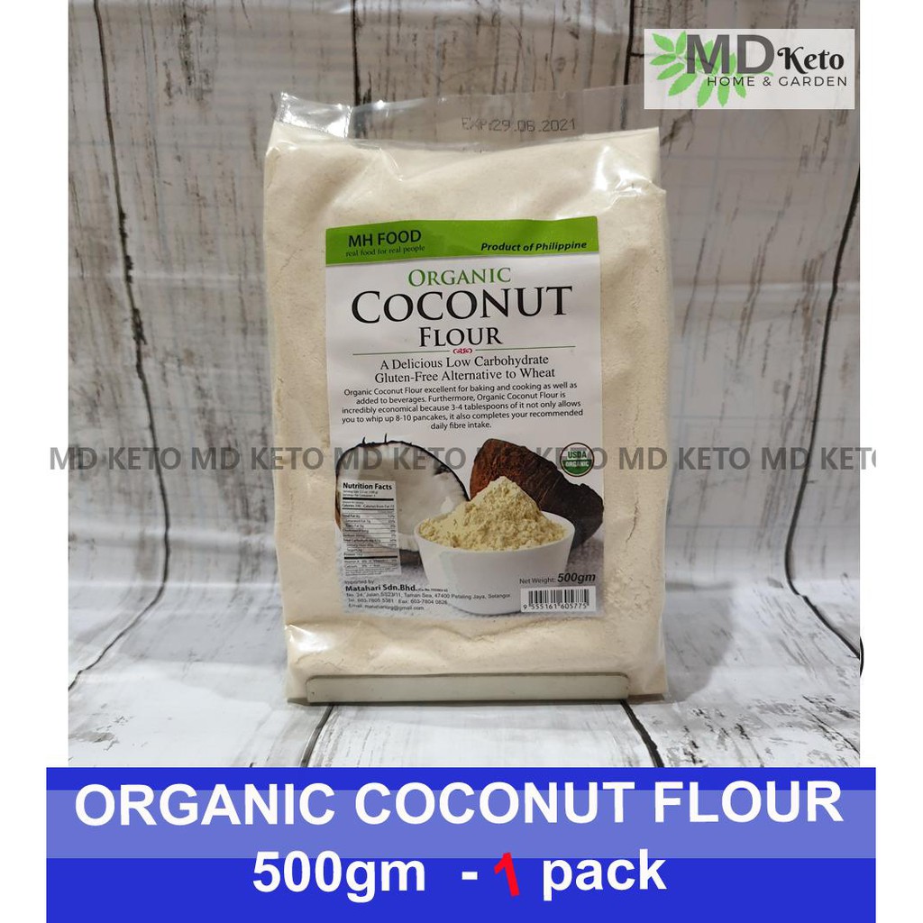 [MD Keto] Premium 500g Ground Organic Coconut Flour GLUTEN FREE Low Carb Diet, LCHF Keto cake bakery bakeware, BAKING