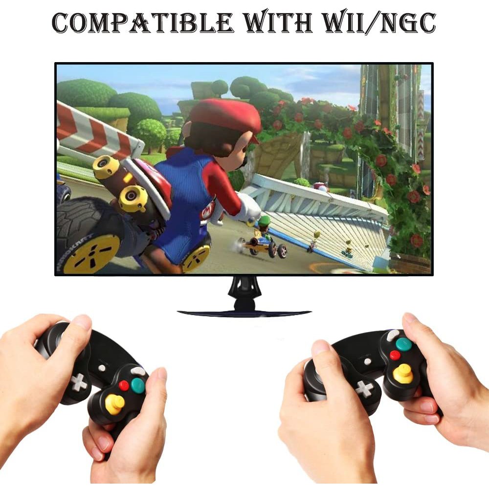 Reiso 2 Packs NGC Controllers Classic Wired Controller for Wii Gamecube(Black and Blueviolet)