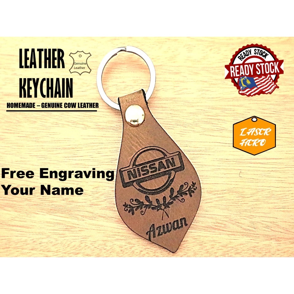 NISSAN Keychain Exclusive Genuine Leather Car Keychain Personalized