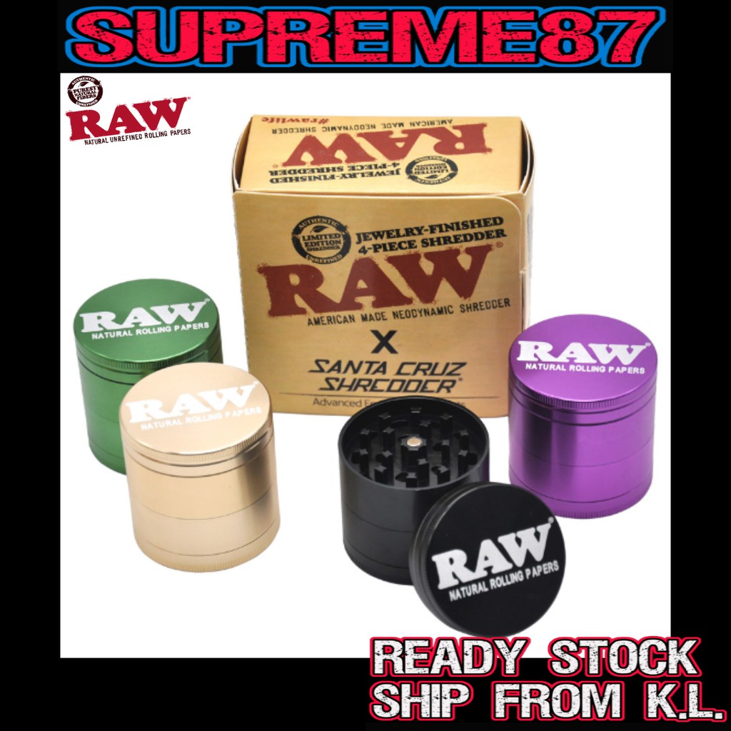 RAW X Santa Crux Jewelry Finished 4 Layer Shredder Aluminium Grinder 52mm*52mm