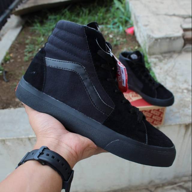 plain black high top vans