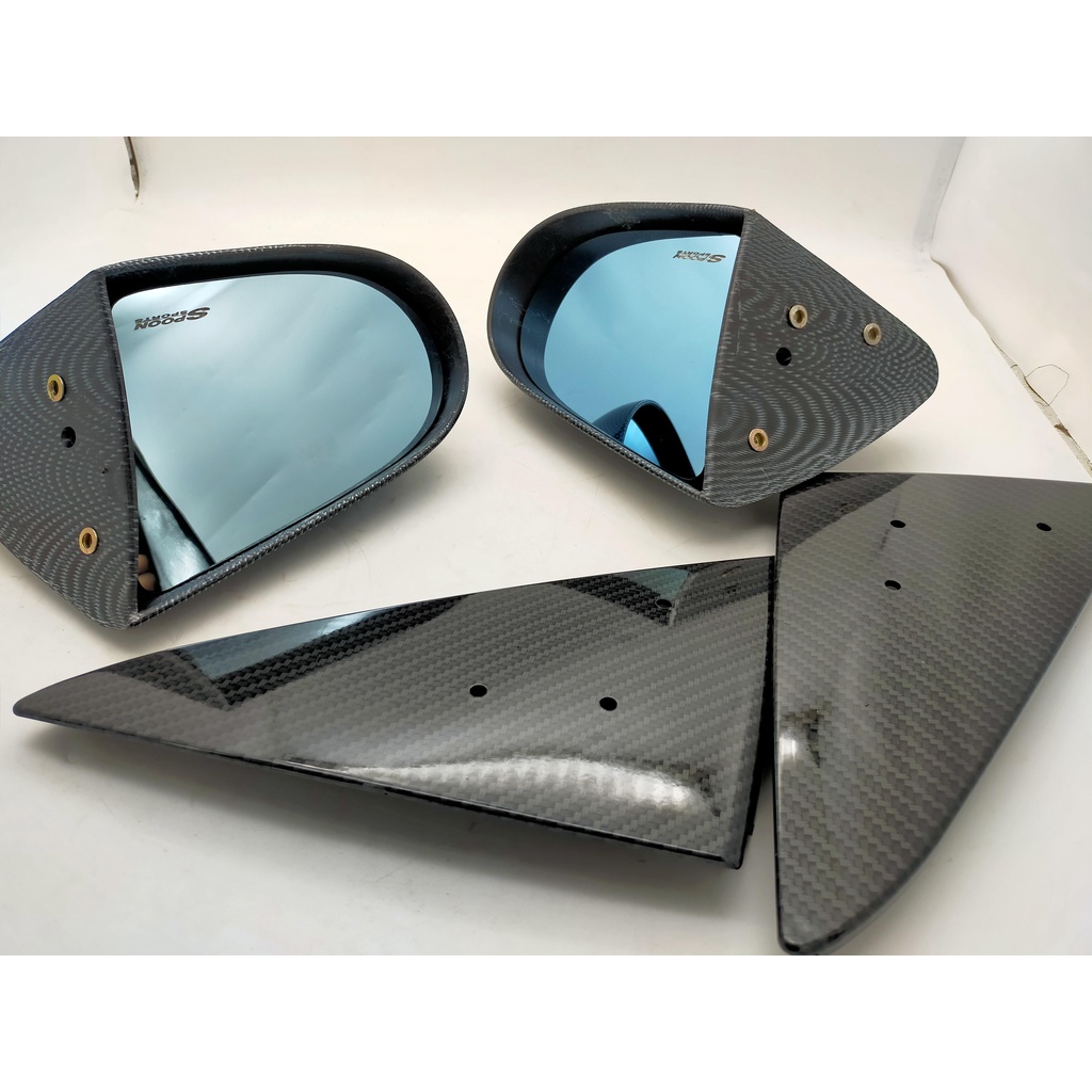 Spoon JDM Side Mirror Black Carbon Fibre Look For Honda Civic Eg Ek ...