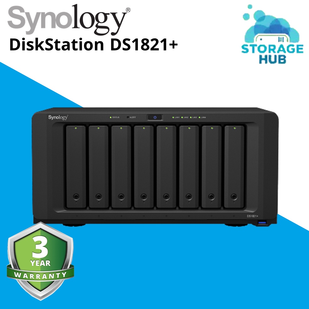 Synology DS1821+ 8 Bay NAS Network Attached Storage Home Cloud Storage