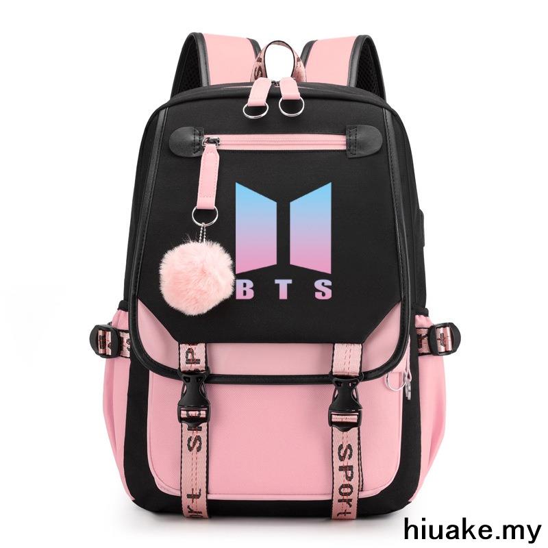 USAMYNA Teens School Backpack pour Femmes College Girls BTS Bookbag Recharge USB Et HeadsetPort Laptop Backpack Student Daypack A 