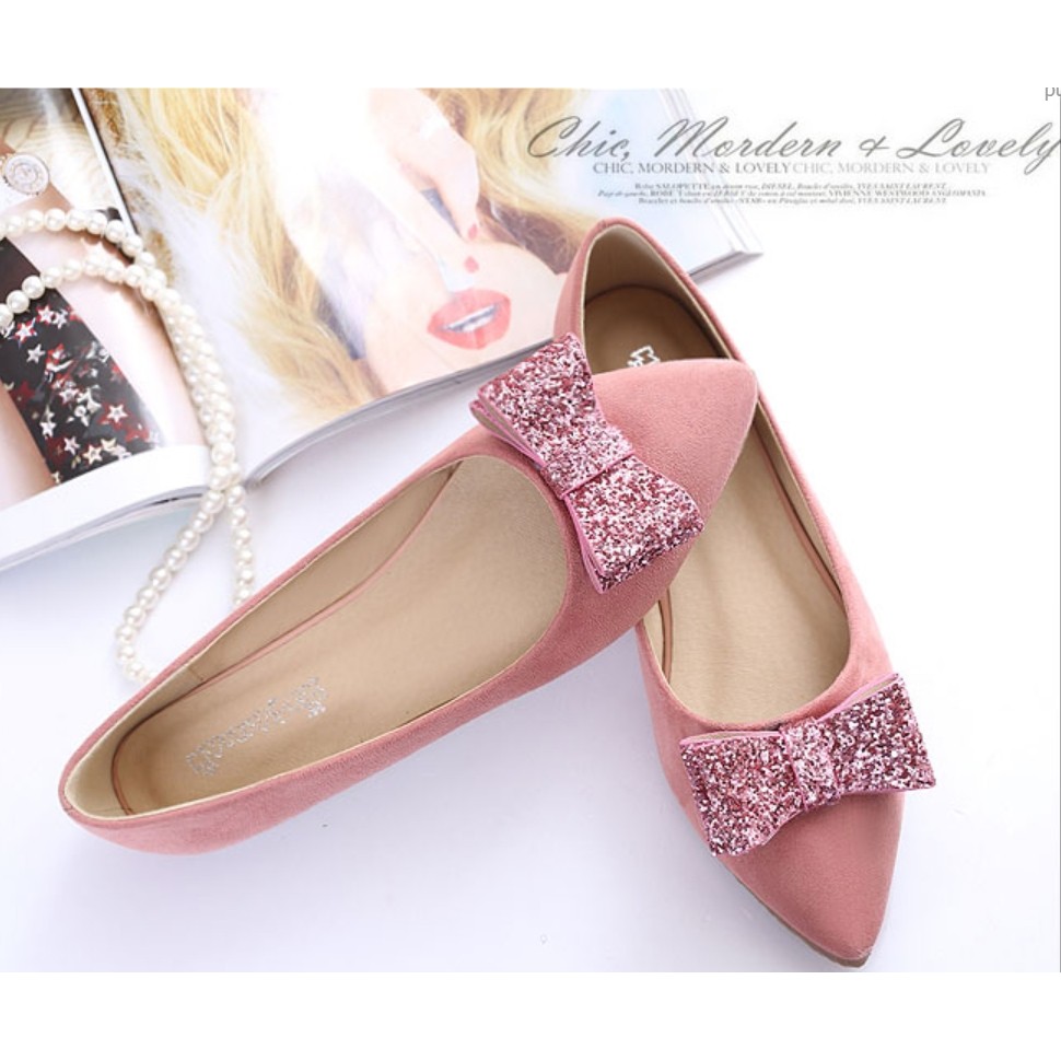 pink flat shoes