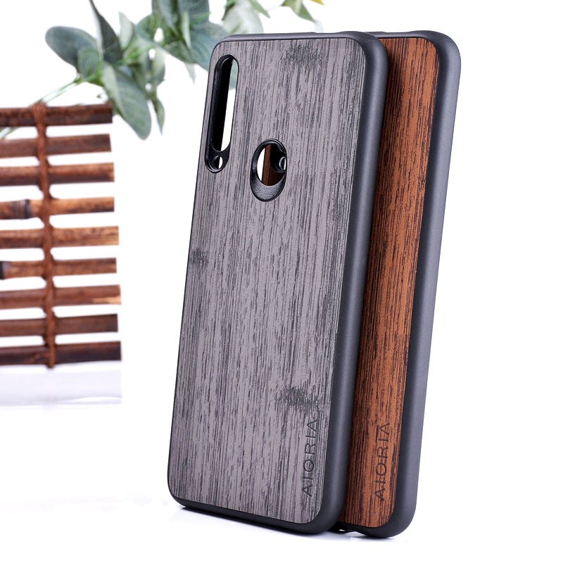 SKINMELEON Casing Huawei Y9 Prime 2019 Case Bamboo Pattern PU Leather TPU Protective Cover Phone Cases