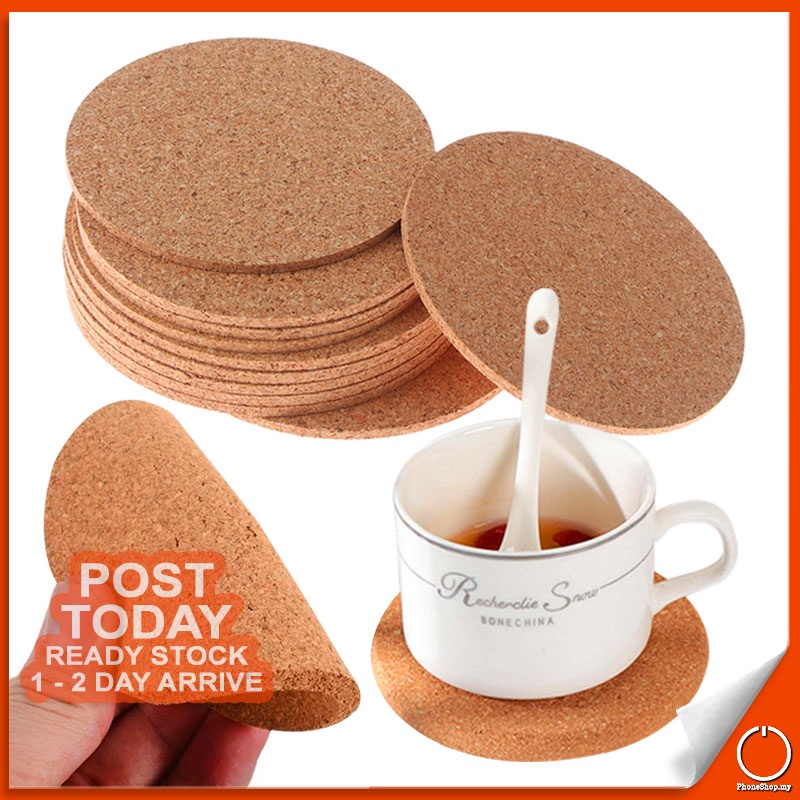 Cork Coasters Mats Sheets DIY Desktop Decoration Kitchen Non Slip Table Pad Anti Panas Meja Pad 防烫垫