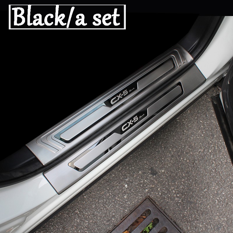 Carbon Fiber Abs Steel Door Sill Scuff Plate Cover Trim For