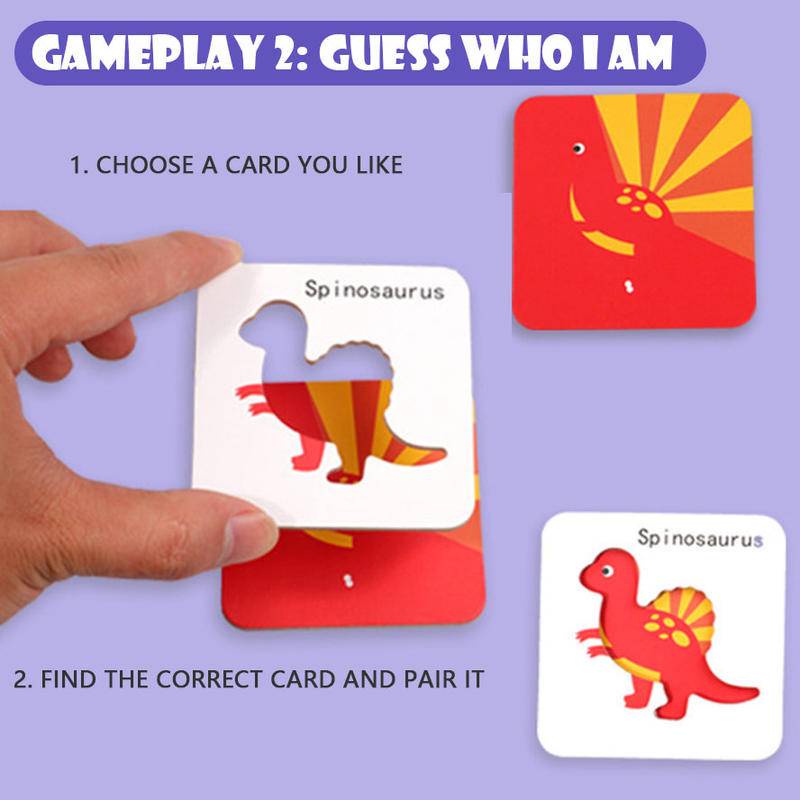 Essential Reliable Kids jigsaw toys 0-2 year early learning educational easy elementary wood toy Matching dinosaur an... - Image 2