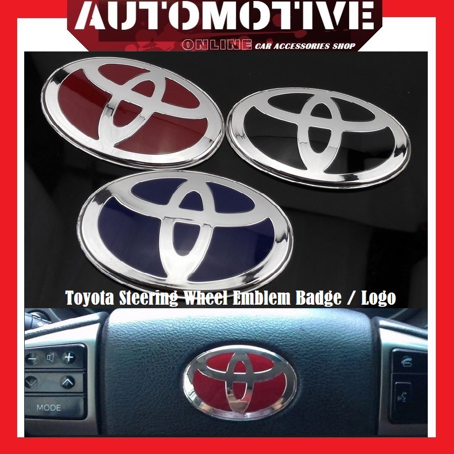 Toyota Steering Wheel Emblem Badge / Logo Lambang Kereta Toyota