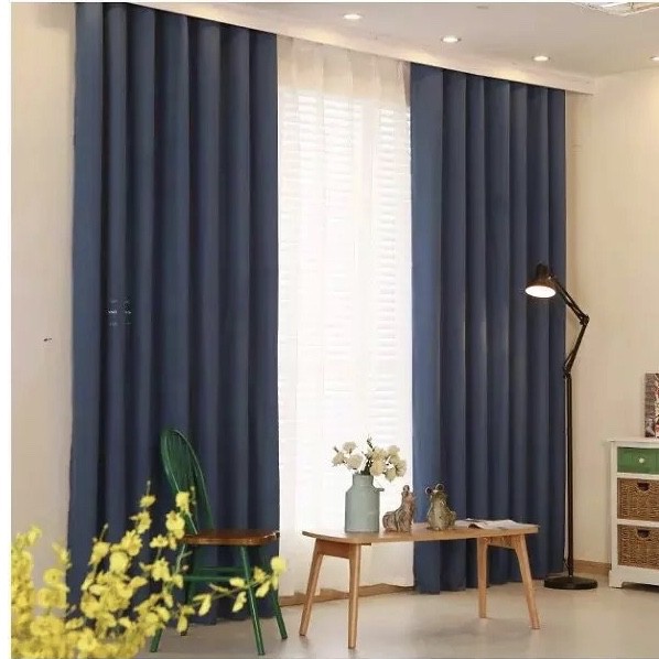 Linen Modern Curtain Solid Color Bedroom Window Thick ...