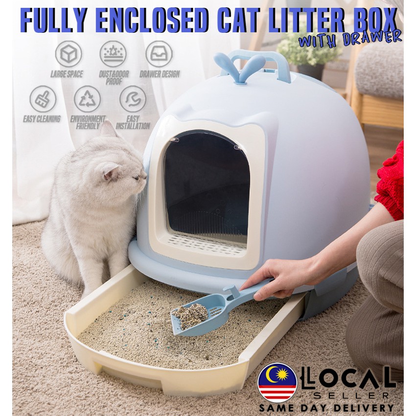 Buy Large Size Drawer Type Fully Enclosed Cat Litter Box With 