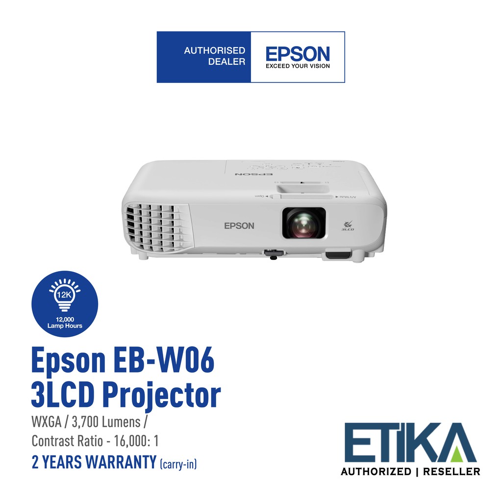 Epson Eb W06 3700 Ansi Lumen Wxga 3lcd Projector Shopee Malaysia 3292