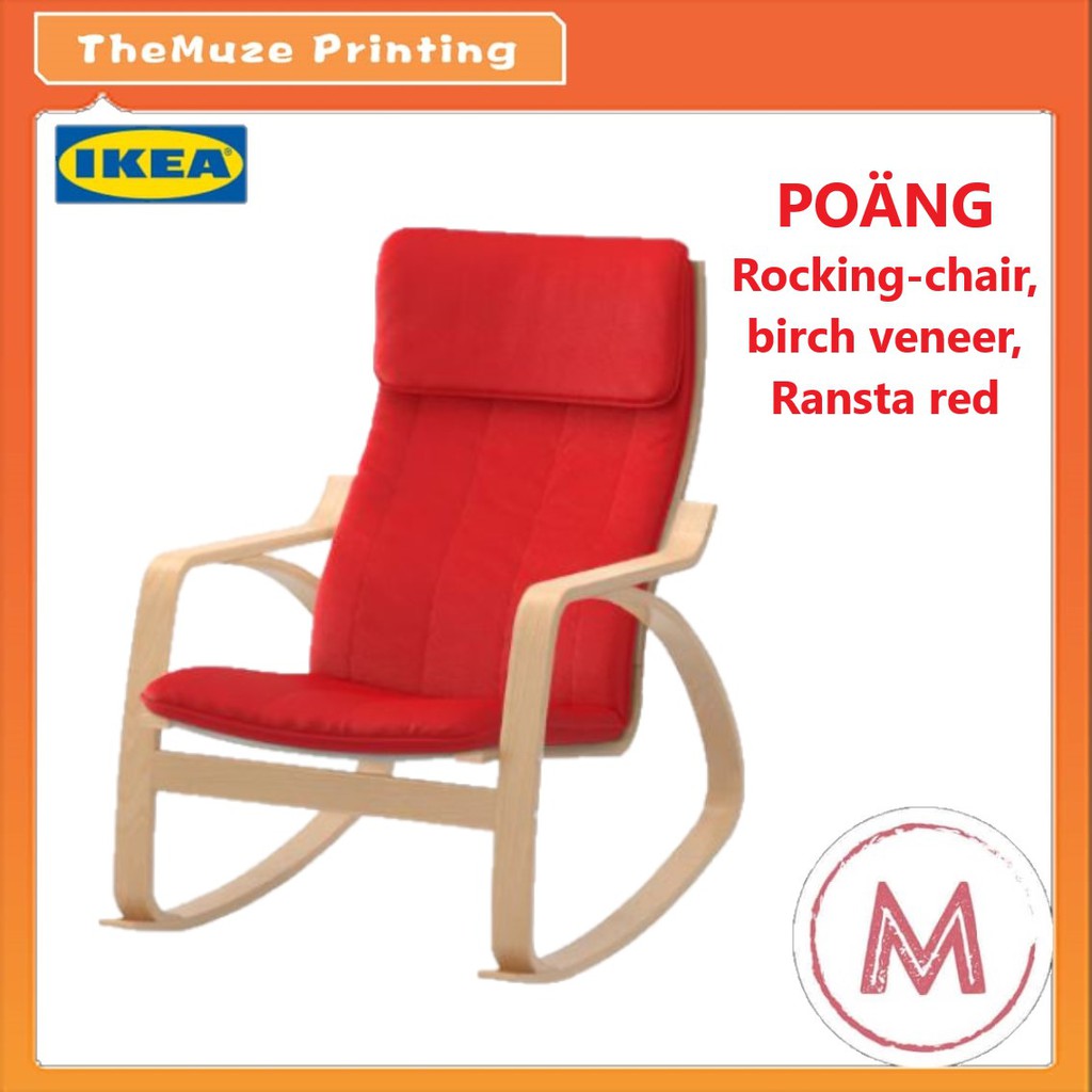 Ikea Poang Rocking Chair Ransta Red Shopee Malaysia