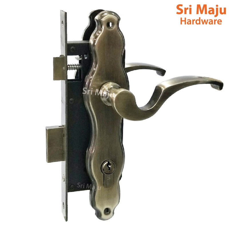 MAJU 8518 Hulu AB Grille Door Lock Handle Set Entrance Gate Lock Kunci