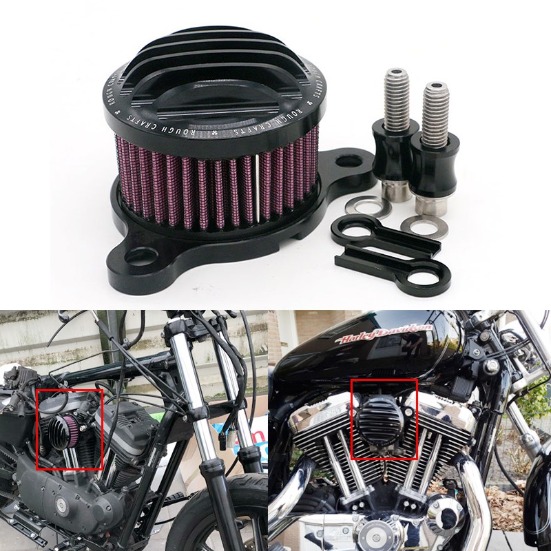 Rough Crafts Air Cleaner For Harley Sportster 2004 2014 Xl Intake Filter System Shopee Malaysia