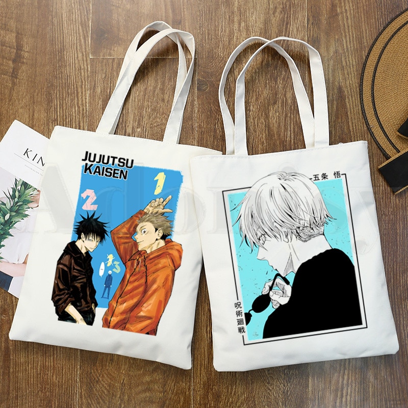 Japanese Anime Jujutsu Kaisen Yuji Itadori Handbags Cloth Canvas Tote ...