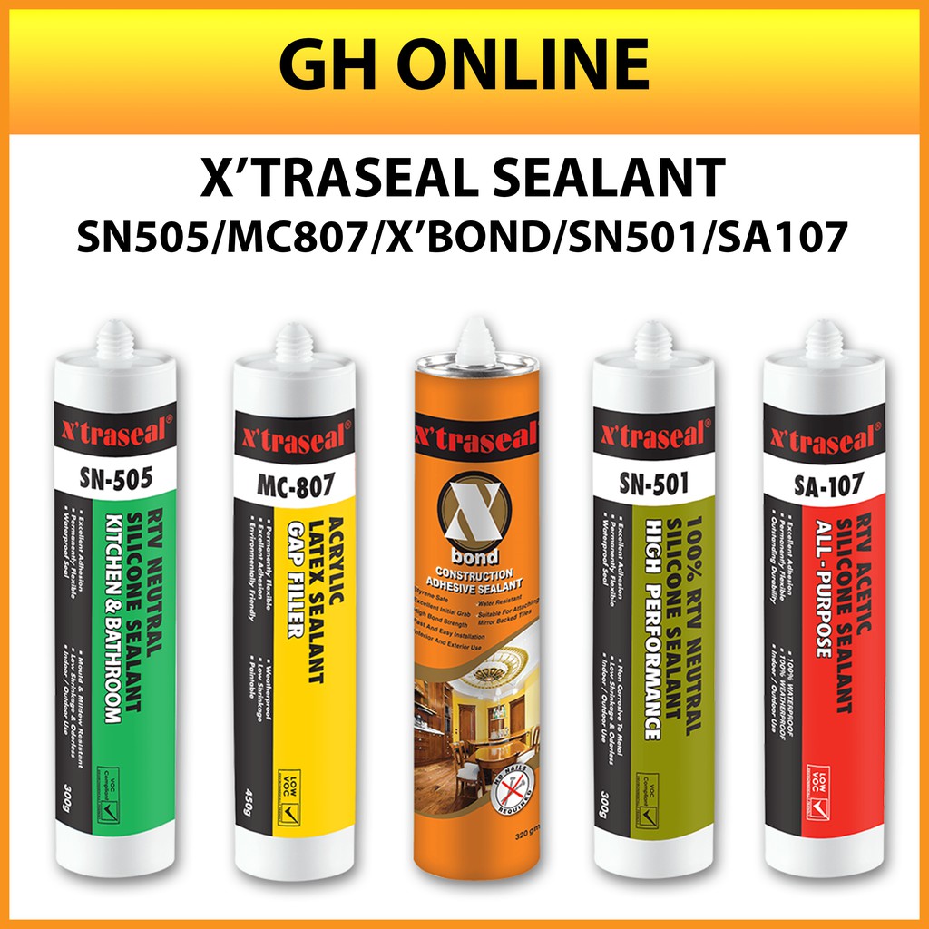 XTRASEAL RTV NEUTRAL SILICONE SEALANT ACRYLIC LATEX SEALANT GAP FILLER