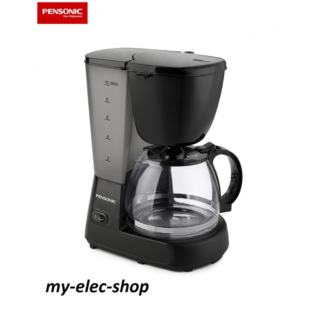 Pensonic 1.25L (10 Cups) Coffee Maker PCM-1902 c/w Anti-drip device,  Water tank with level indicator & Removable filter