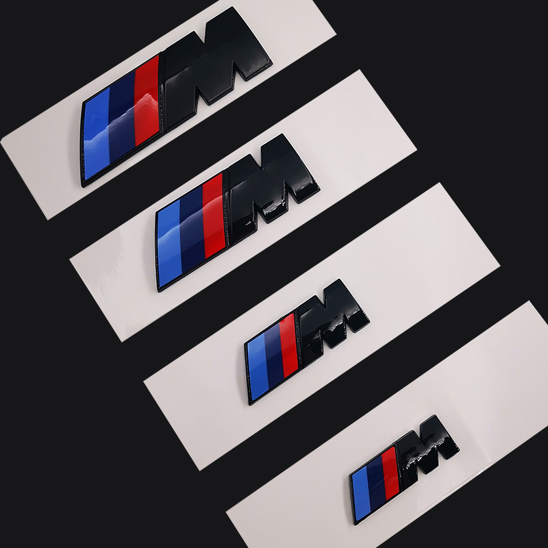 Car Sticker BMW M Logo Power Sport E90 M3 M5 M7  Auto Front Grille Emblem Accessories ABS Original Car Material