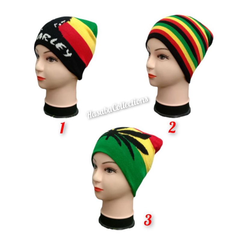 Benie Vents Scarf Sarung Kepala Bob Marley Rasta Rainbow