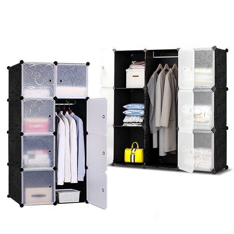 Ready Stock Cabinet 8 Cube Cubes Black Stripes Diy Wardrobe