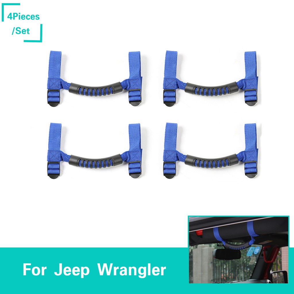 Roll Bar Mount Side Grab Handles Kit 4 Doors Without Logo For Jeep Wrangler