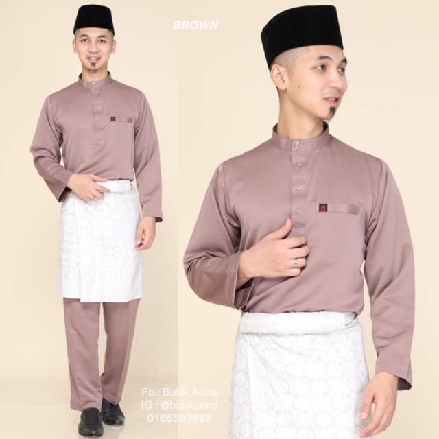 Baju Melayu Moden Coklat Brown Mocha Shopee Malaysia