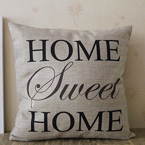 Throw Pillow Cases Simple Words Big Love Burlap Cushion Covers