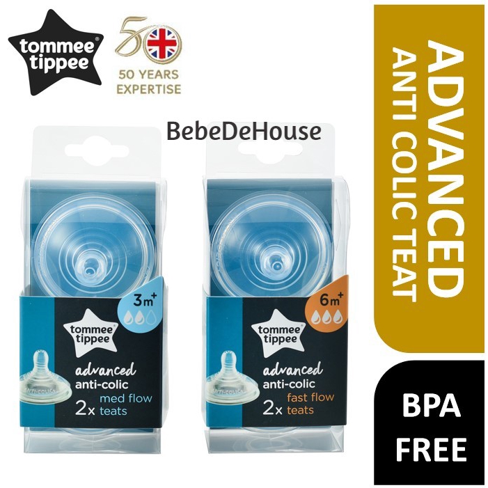 tommee tippee anti colic teats 6m 