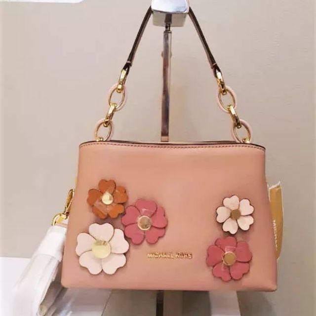 Authentic Micheal Kors Floral Applique Portia Satchel | Shopee Malaysia