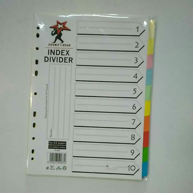 Lucky star index divider 10 colours (5 sets/pack) Shopee Malaysia