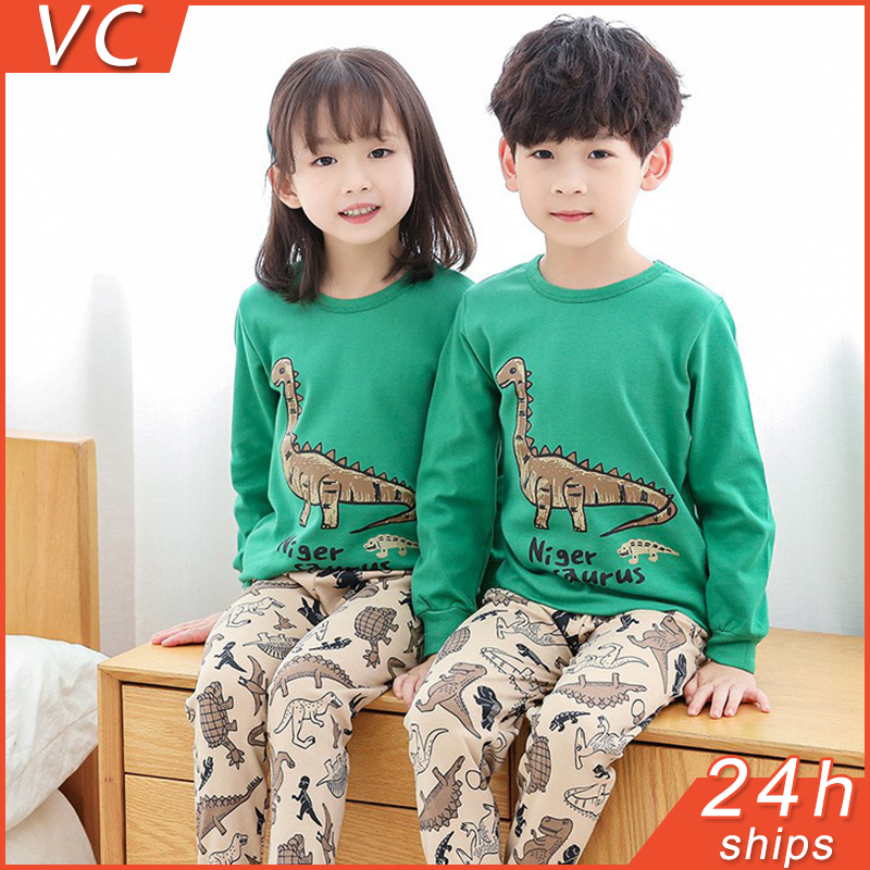 VC Pyjamas Kids Sleepwear Cotton Baju  Tido Budak Suit Baju  