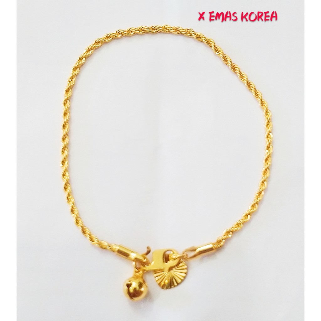 Rantai Tangan pintal halus EMAS KOREA Jewellery bracelet Rantai Tangan pintal halus EMAS KOREA Jewellery bracelet