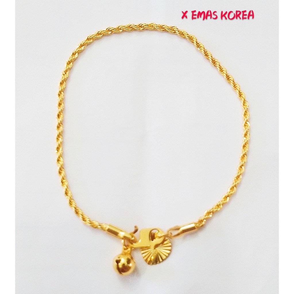  Rantai  Tangan pintal  halus EMAS  KOREA Jewellery bracelet 