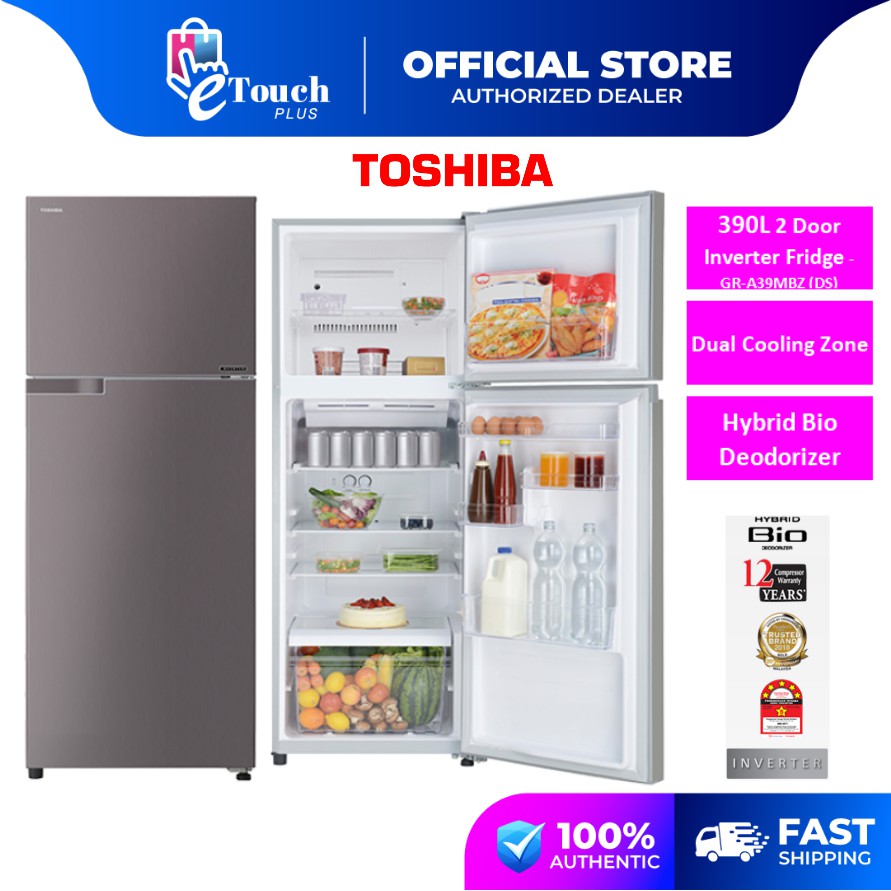 Toshiba (390L) Inverter 2 Door Refrigerator GRA39MBZ (DS) fridge peti