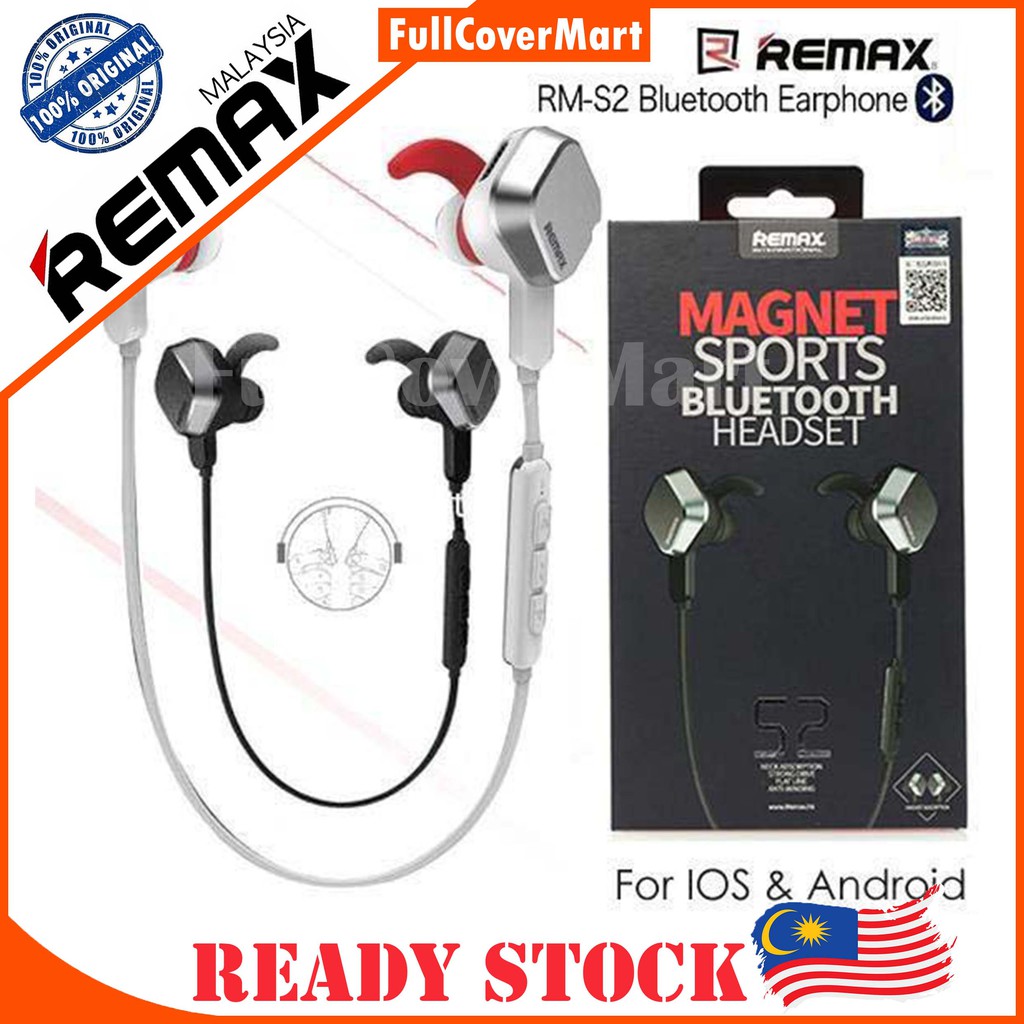 (EAR10) Remax S2 Unique Magnet Headset Wireless Sports Bluetooth 4.1 ...