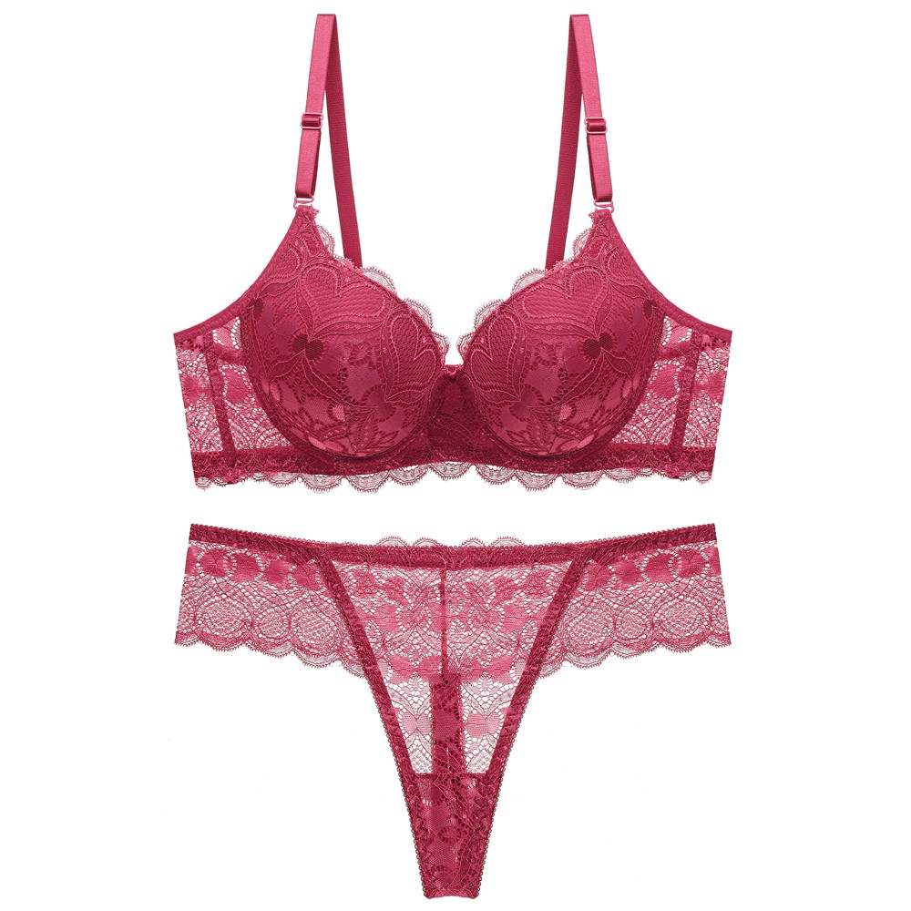 Womens Bra And Set Sexy Floral Lace Wired Bra And Panties Set Push Up