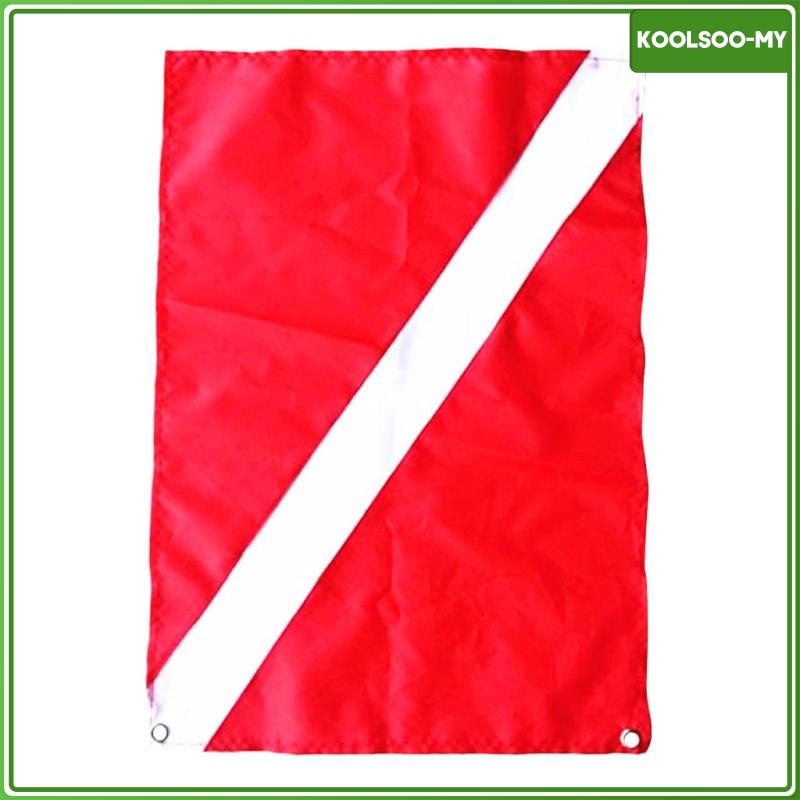 [koolsooMY] Red White Scuba Dive Diving Flag Boat Flag Banner & Grommets