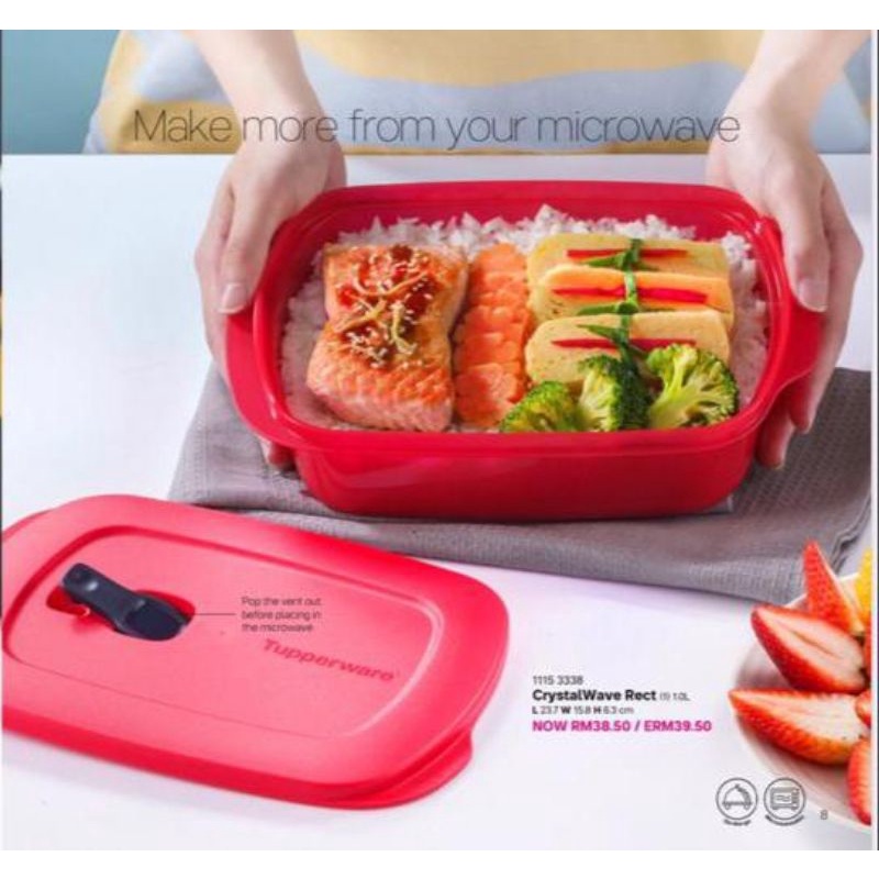 Microwaveable Reheatable Lunch Box Tupperware Square Round Divided Lunch Box 💜 3 compartments 🔥 Ready Stock 🔥