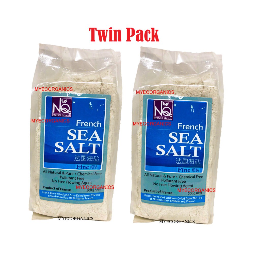 [ 2 x 500G ] NQ NAT IODIZED French Sea Salt Fine 3/2024 Shopee Malaysia