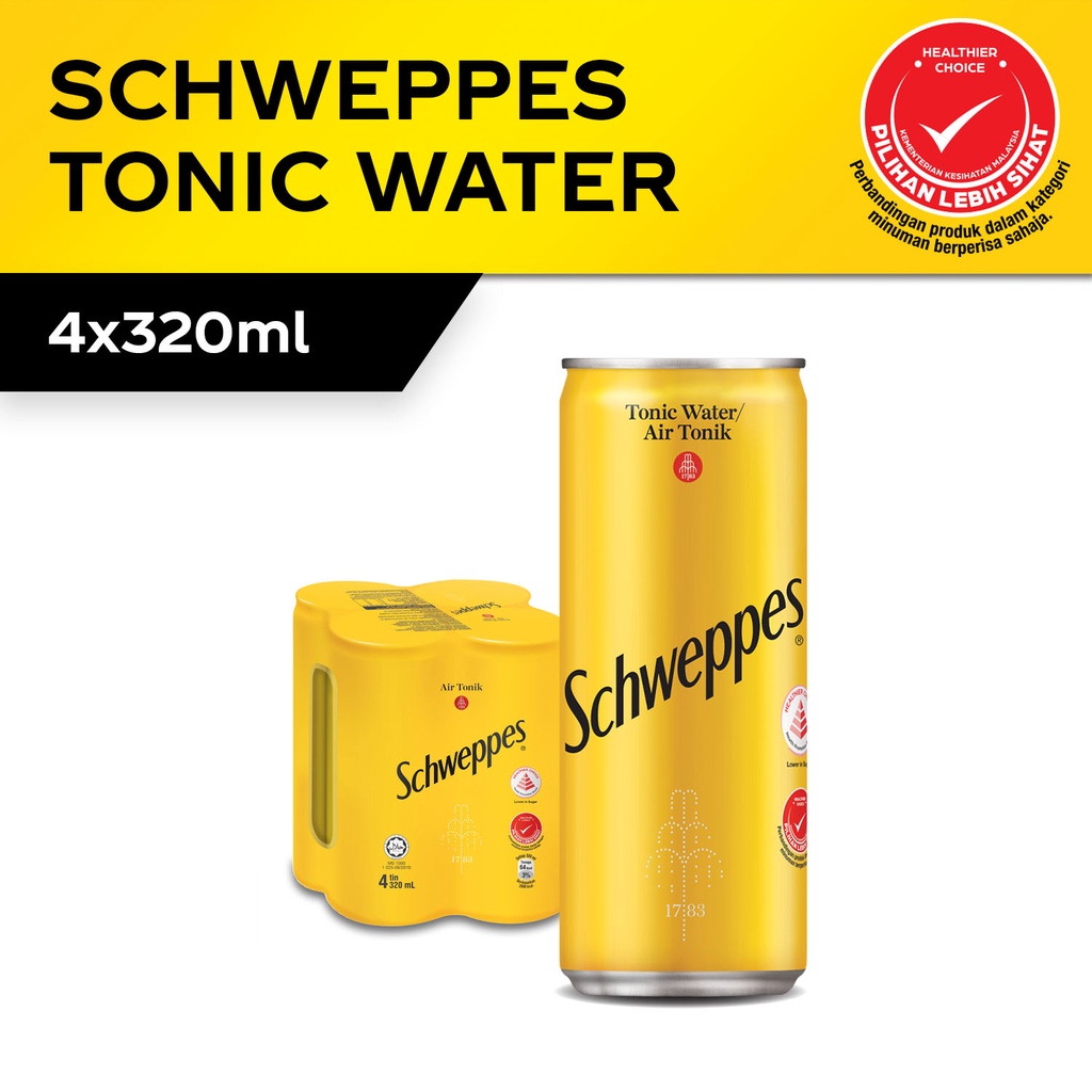 Schweppes Tonic Water (320ml x 4) Shopee Malaysia