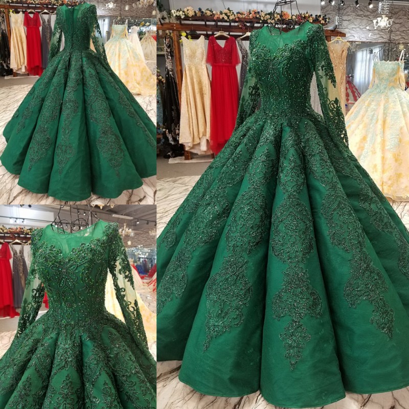 emerald green wedding dress