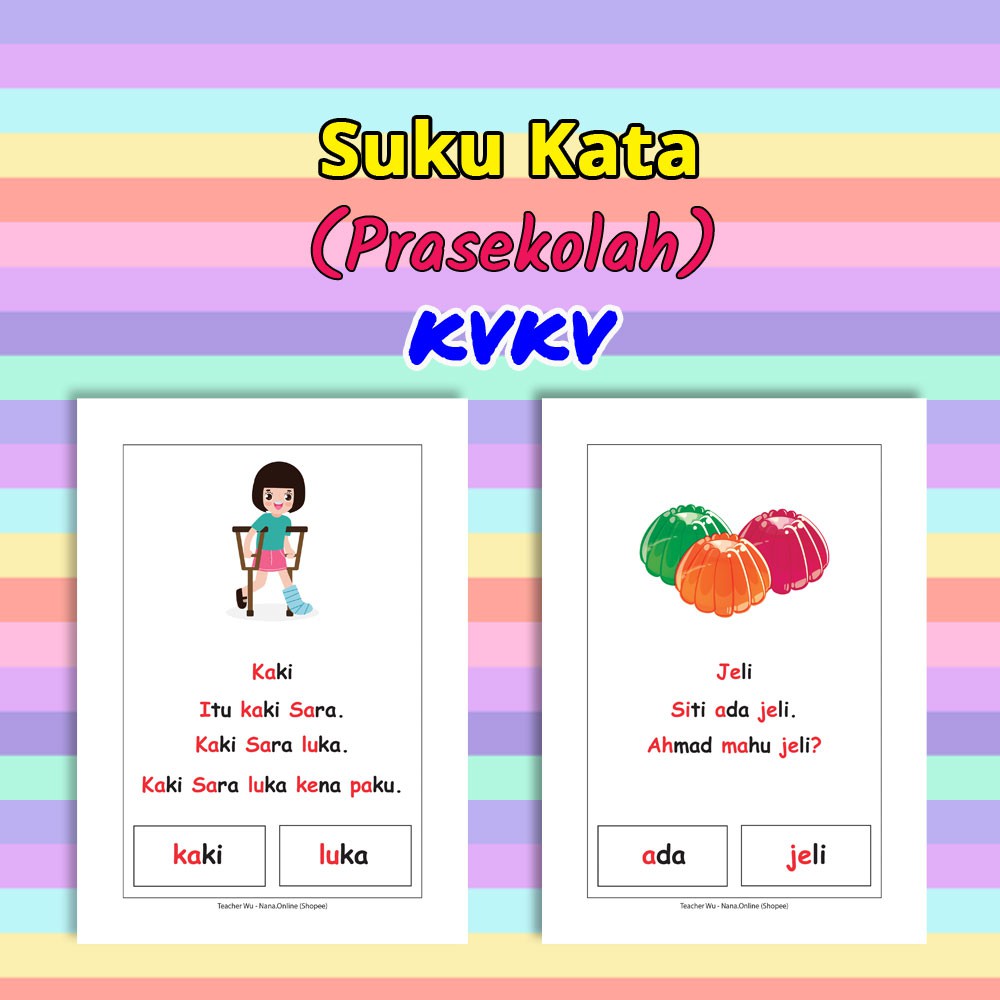 Prasekolah Cerita Pendek Suku Kata Buku Bacaan Suku K 