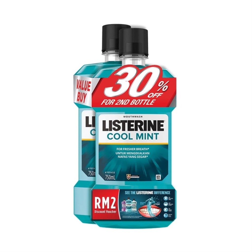 LISTERINE Listerine Cool Mint 750ml Twin Pack I Pakej Berkembar